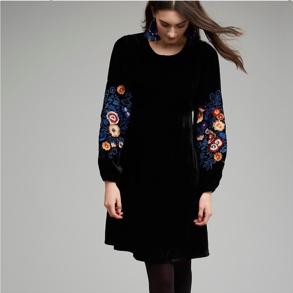 Gorgeous black velvet Anthro dress